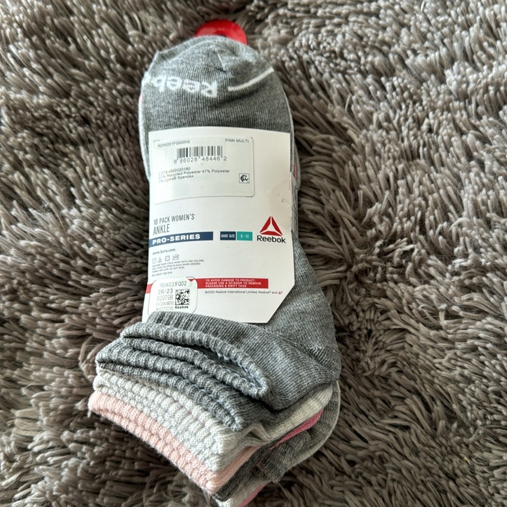 NWT - Reebok Pro-Series Ankle Socks, 10-pack - Picture 9 of 13